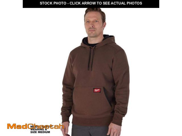 Lot 74-13129637 - Milwaukee Men's LARGE Brown Midweight Cotton/Polyester Long-Sleeve Pullover Hoodie - UNUSED
