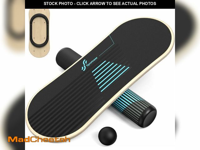 Lot 74-13710571 - Sportneer Balance Board - Wooden Wobble Board Trainer with 7 Modes, Roller &amp; Ball for Stability ...
