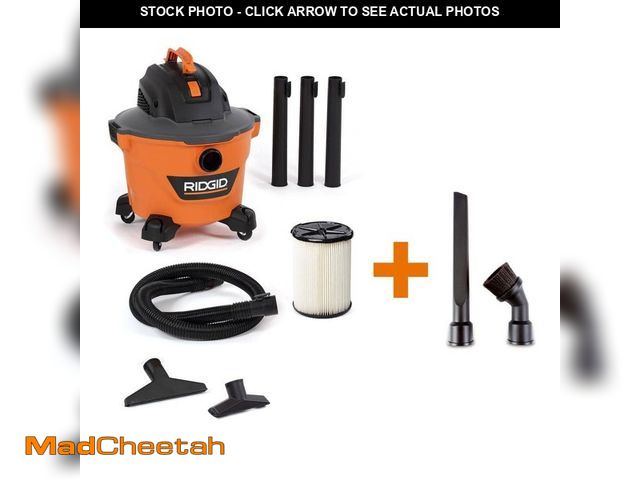 Lot 74-12558115 - RIDGID 9 Gal. 4.25 Peak HP NXT Shop Vacuum Wet Dry Vac with General Debris Filter, Hose, Wands and 4...