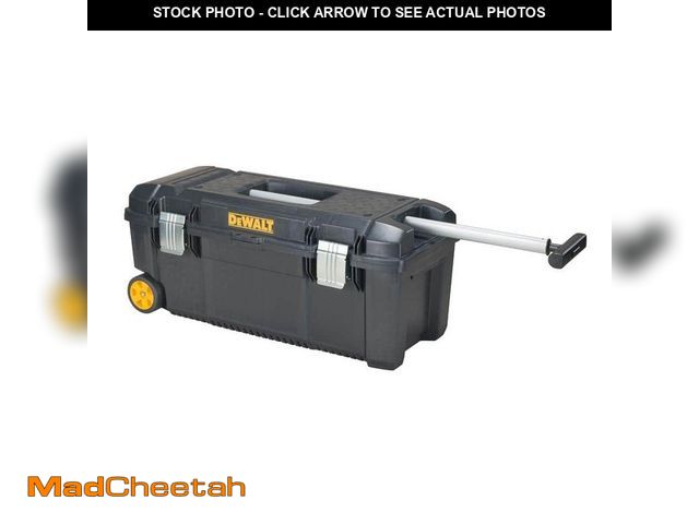 Lot 74-14467769 - *WHEEL OFF* DEWALT 28 in. W 12 Gal. Polypropylene Rolling Tool Box *WHEEL OFF*  - UNUSED