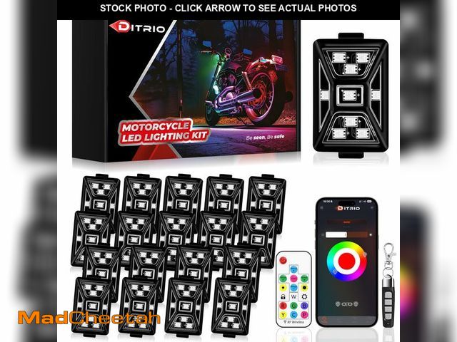 Lot 74-12968152 - 18PCS 5 Sides Full Angle RGB Motorcycle LED Underglow Kit with APP and 2 Remote Control,Brake Light ...