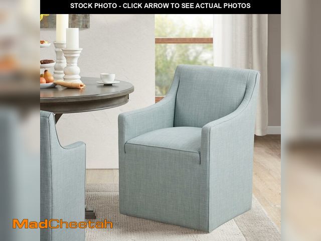 Lot 74-13579724 - Madison Park Dining Chair with Hidden Casters, 20" Thick Seat Foam Cushion, Upholstered, Padded, Mod...