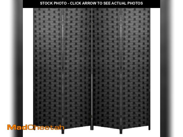 Lot 74-12539373 - Room Divider 6FT Wall Divider Wood Screen 4 Panels Wood Mesh Hand-Woven Design Room Screen Divider I...