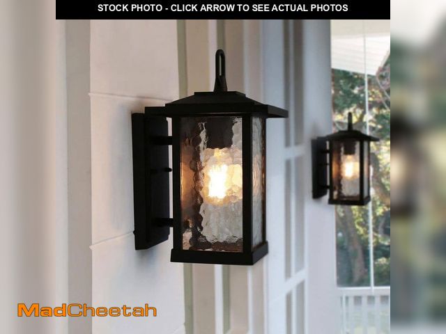 Lot 74-14113864 - LNC Modern Black Outdoor Wall Sconce, Farmhouse Lantern Coach Light with Waterglass Shade, 1-Light P...
