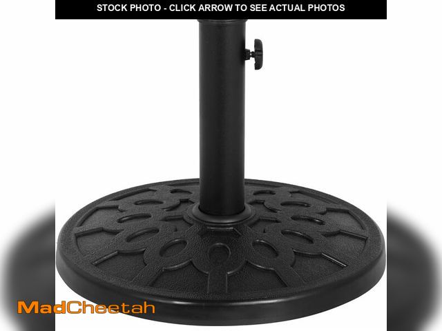 Lot 74-13382160 - Backyard Expressions 20 lb Round Patio Umbrella Base - Heavy Duty Resin-Coated Calcium Carbonate Sta...