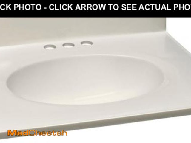 Lot 74-12137610 - Design House 586271 Cultured Marble 25-inch Vanity Top with Integrated Oval Bowl, 4 Centerset, White...
