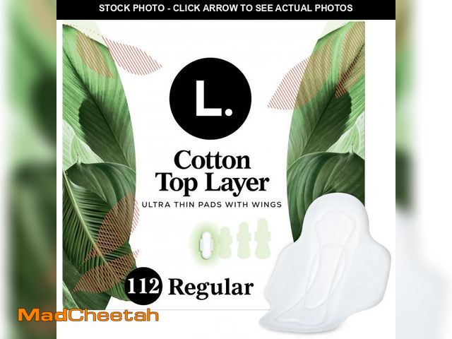 Lot 74-11552468 - L. Ultra Thin Pads for Women, Regular Absorbency, Organic Cotton Top Layer, Unscented Pads with Wing...