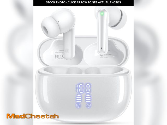 Lot 74-12179992 - JGUG Wireless Earbuds, Bluetooth Ear Buds Headphones with LED Charging Case, Deep Bass Stereo Sound,...