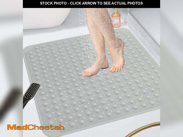 Lot 74-14260892 - OTHWAY Square Shower Mat 32x32, TPE Non Slip Shower Mat, Inside Shower Mat with Drain Holes Suction ...