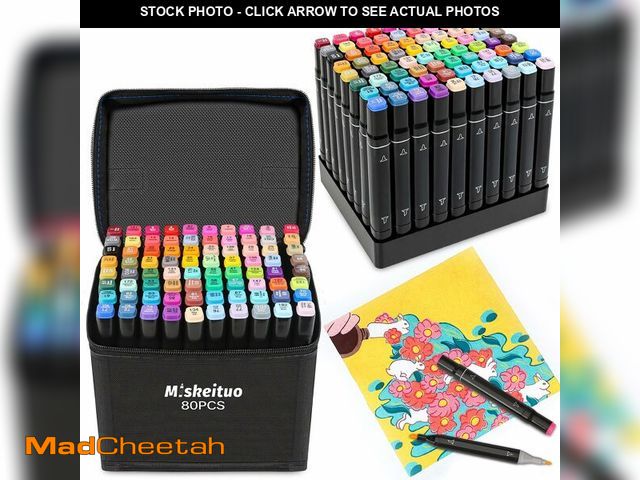 Lot 74-12703654 - Miskeituo Alcohol Markers, 80 Colors Dual Tip Permanent Art Markers. For Coloring, Drawing, Sketchin...