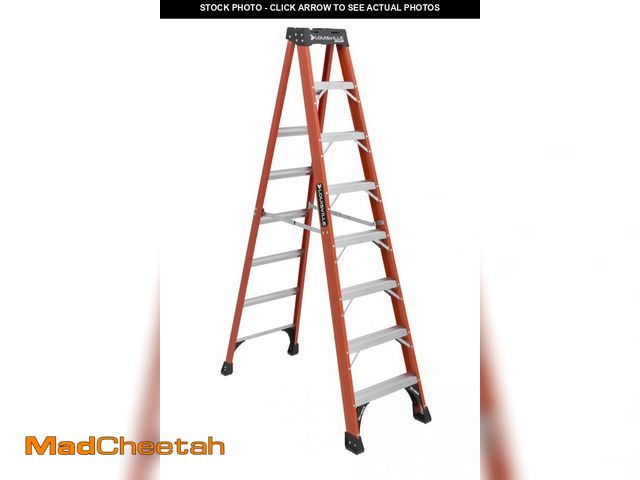 Lot 74-12260839 - Louisville Ladder 8-Foot Fiberglass Step Ladder, 375-Pound Load Capacity, Type IAA, FS1408HD - UNUSE...