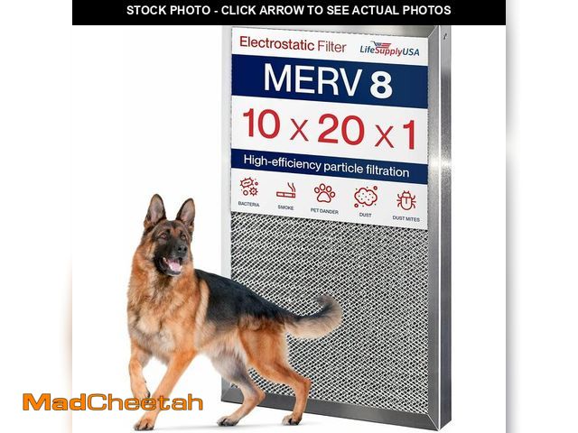 Lot 74-13844307 - 10x20x1 Electrostatic Air Filter, MERV 8, Washable, Reusable Furnace AC/HVAC Filter, Energy Saving, ...