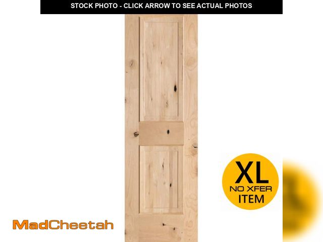 Lot 74-13021593 - Krosswood Doors 24 in. x 80 in. Rustic Knotty Alder 2-Panel Square Top Unfinished Wood Front Door Sl...