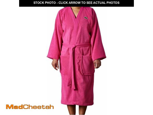 Lot 74-14428364 - Lacoste Classic Pique Bath Robe, 100% Soft Cotton Terry, Unisex Bathrobe for Adult Women &amp; Men, ...