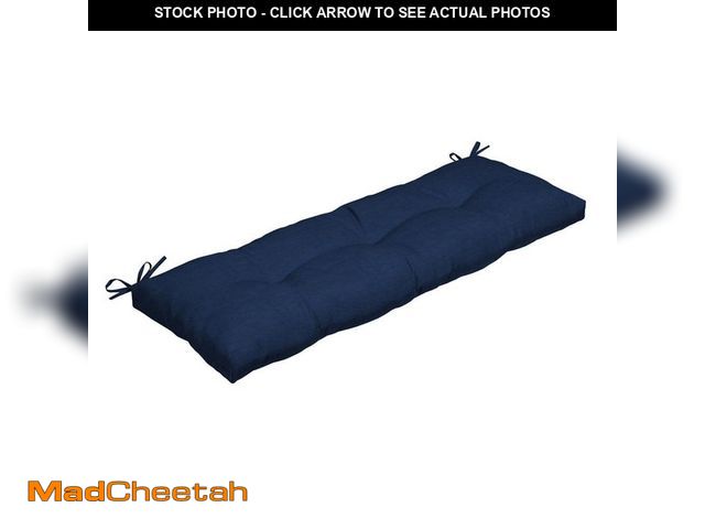 Lot 74-12663201 - ARDEN 48 in. x 18 in. Rectangular Outdoor Plush Modern Tufted Bench Cushion, Sapphire Blue Leala - U...