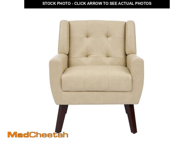 Lot 74-12746293 - Uixe Cream PU Leather Upholstered Armchair (Set of 1) - UNUSED