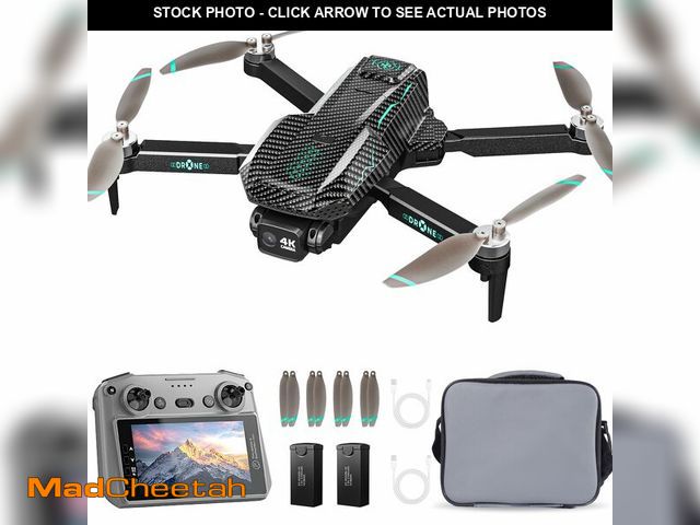 Lot 74-14297559 - GPS Drone with 4K Camera for Adults, FPV RC Quadcopter, 5-inch LCD Tablet Screen, Auto Return, GPS F...