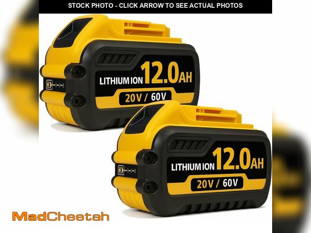 Lot 74-14146544 - Dianzoique 2-Pack 12000mAh Replace for Dewalt 20V 60V Max Battery Compatible with DCB606 DCB609 DCB6...