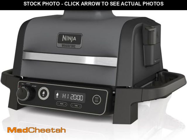 Lot 74-12169298 - Ninja OG700 3-in-1 Outdoor Electric Grill &amp; Smoker - Grill, BBQ, &amp; Air Fry, Uses Woodfire Pe...