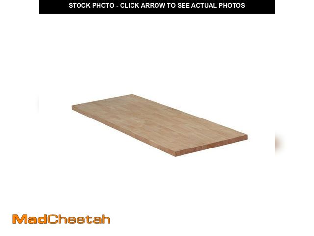 Lot 74-14591861 - Hampton Bay 4 ft. L x 25 in. D Unfinished Hevea Solid Wood Butcher Block Countertop with Standard Ed...