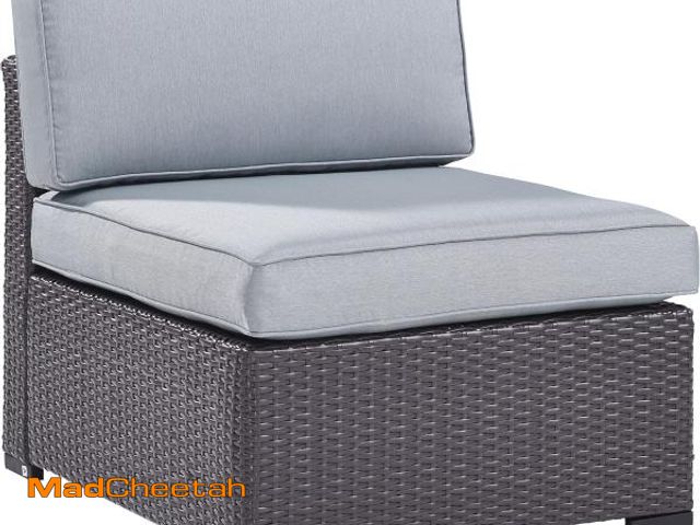 Lot 74-2292820 - (COVERS ONLY) Biscayne Outdoor Wicker Armless Chair Cushion Cover MIST (COVERS ONLY) - UNUSED