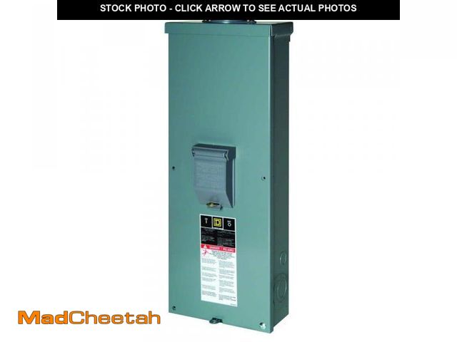 Lot 74-12234201 - Square D QO 200 Amp 2-Pole Outdoor Circuit Breaker Enclosure with QOM2200VH Breaker (gray) - UNUSED