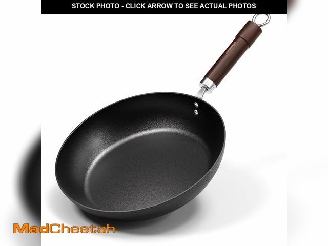 Lot 74-12698287 - Armorbear Carbon Steel Frying Pan, Pre-Seasoned 11-Inch Cooking Skillet Wooden Handle, PFAS &amp; PF...