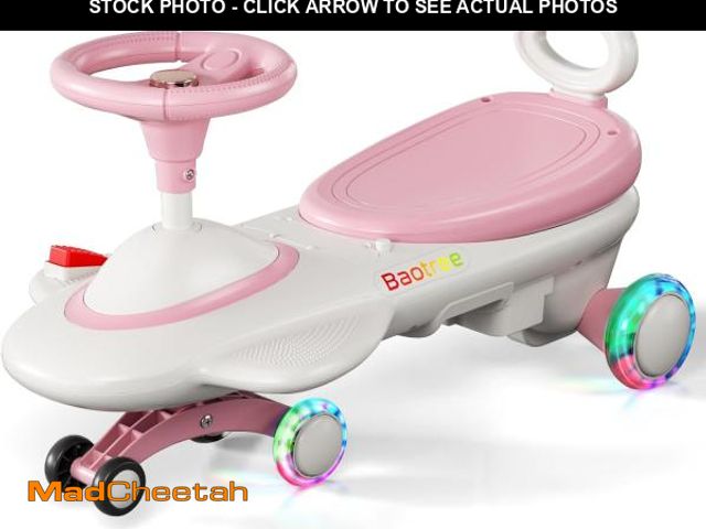 Lot 74-12136770 - Baotree Kids Electric Ride On Car 12V - Electric Wiggle Car with Rechargeable Battery, LED Lights &a...