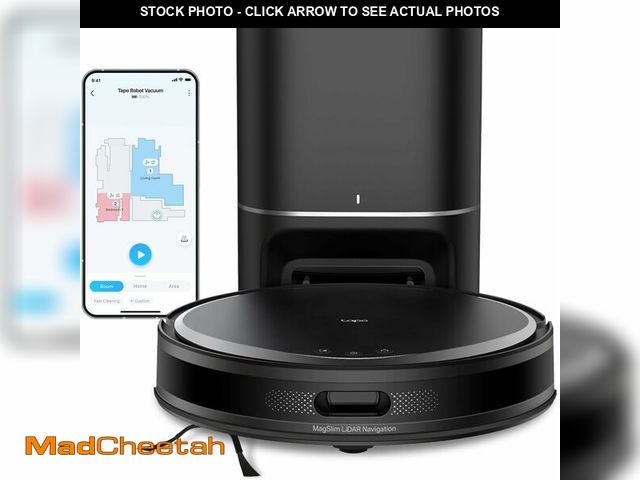 Lot 74-13581993 - Tapo Ultra-Slim LiDAR Smart Navigation Robot Vacuum and Mop with Self-Emptying Dock, 5300Pa Max, 97%...