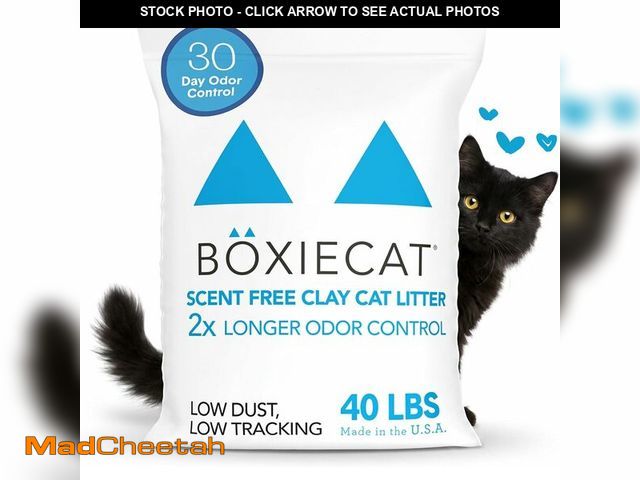 Lot 74-13844408 - Boxie Unscented 30 Day Odor Control Clumping Clay Cat &amp; Kitty Litter 40 lb, 99.9% Dust-Free, Har...