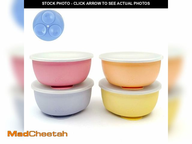 Lot 74-14380074 - Elk and Friends Stainless Steel Bowls with Silicone Sleeve for Babies &amp; Toddlers | Lids Included...