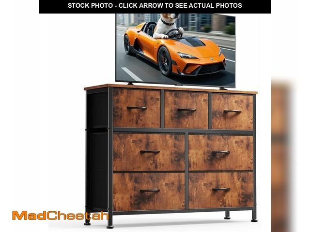 Lot 74-12543978 - DUMOS Dresser for Bedroom with 7 Drawers, Storage Organizer Units Furniture, Chest Tower TV Stand wi...