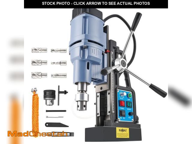 Lot 74-12538324 - ZELCAN Magnetic Drill Press with 6 Drill Bits, 1550W Mag Drill Press with 2" Dia. 3125 lbf/13900N Ma...