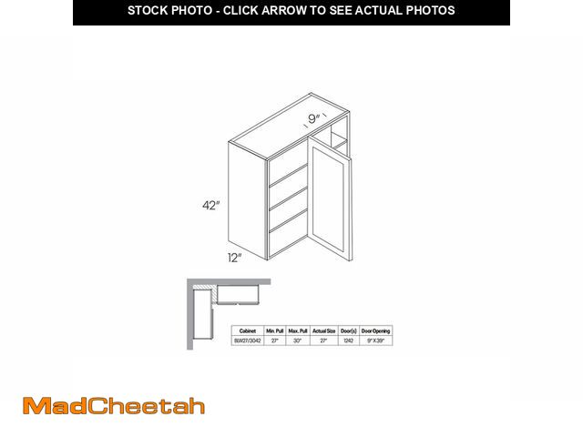 Lot 74-12585363 - Luxor White BLW27/3042: 42" High Blind Wall Cabinet: Assembled Kitchen Cabinet - UNUSED