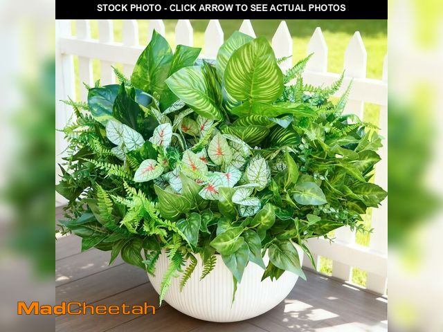 Lot 74-14208534 - Faylifeway 12 Bundles Artificial Plants Outdoor,UV Resistant Fake Greenery Stems with Large Shrubs F...