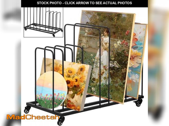Lot 74-12493423 - IAJXWI Large Art Canvas Storage Rack 33.5 x 17.3 x 27in, Adjustable Art Drying Painting Rack with Wh...