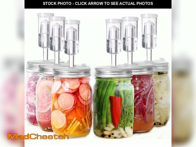 Lot 74-13568982 - Fermentation Lids, 6 Set Fermentation Kit for Wide Mouth Jars, 6 Stainless Steel Fermenting Lids wit...