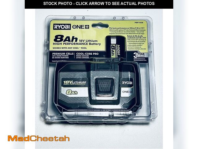 Lot 74-12576499 - Ryobi ONE+ 18V 8.0 Ah Lithium-Ion HIGH PERFORMANCE Battery (PBP1008) - UNUSED