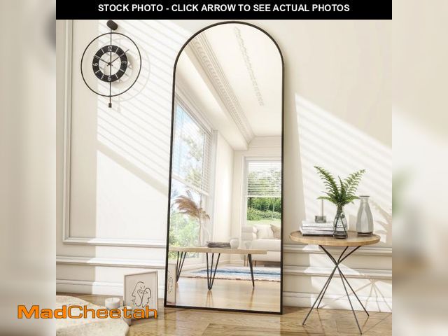 Lot 74-12482474 - BEAUTYPEAK 71"x27.1" Arch Full Length Mirror Oversized Floor Mirrors for Standing Leaning, Black - U...