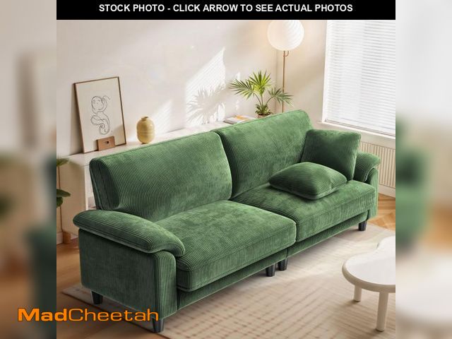Lot 74-12402655 - 83" Corduroy Sofa,Loveseat Sofa with Extra Deep Seat Couches ,Comfy Upholstered Couch for Living Roo...