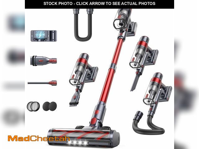 Lot 74-12699619 - Cordless Vacuum Cleaner, 600W/50KPa Stick Vacuum, 65 Mins Runtime Rechargeable Vacuum, Wall Mount Ch...