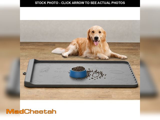 Lot 74-14333224 - Dog Food Mat 36"x24" - Silicone Dog Mat for Food and Water Large Pet Feeding Mats with Residue Colle...