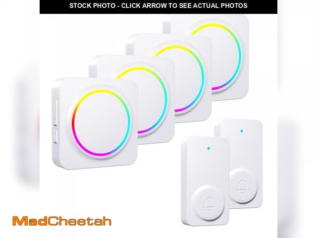 Lot 74-11558949 - Wireless Doorbell - PHYSEN Waterproof Door Bell Ringer Wireless 2 Buttons 4 Plug in Receivers - 1000...