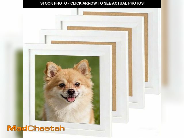 Lot 74-14482959 - YAUFWUA 4 Pack 12x12 White Picture Frames, 30x30 cm Wood Photo Frames Mat for Pictures 10 x 10 with ...