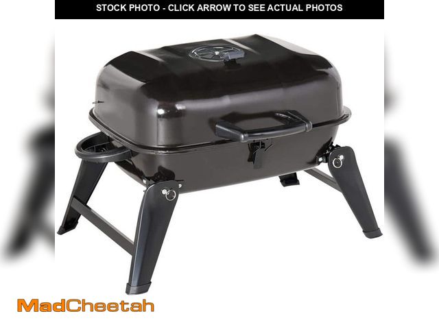 Lot 74-14290977 - Outsunny 14 in. Iron Porcelain Portable Folding Outdoor Tabletop Charcoal Barbecue Grill in Black wi...