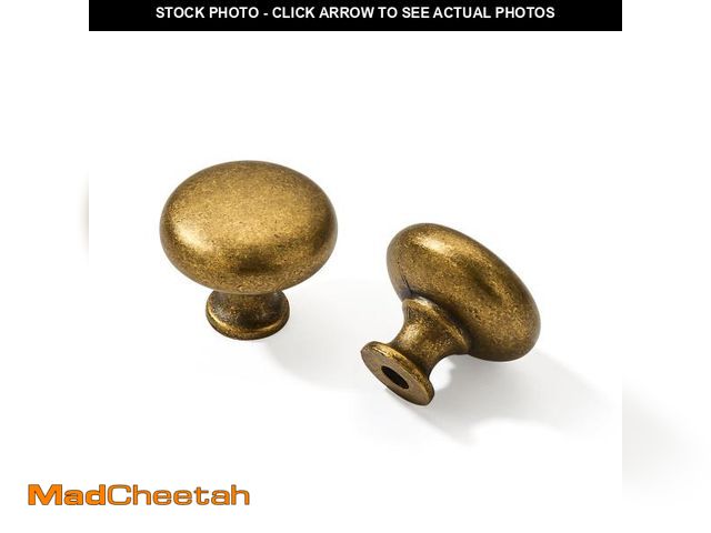 Lot 74-12116767 - khtumeware 1-1/4" (32 mm) 10 Pack Drawer Pulls Antique Brass Cabinet Knobs Kitchen Hardware Cabinet ...