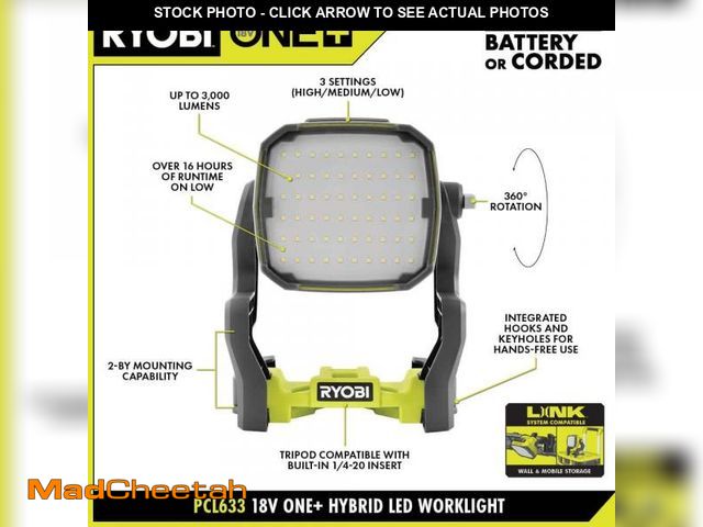 Lot 74-12087145 - RYOBI ONE+ 18V Hybrid LED Work Light (Tool Only) - USED