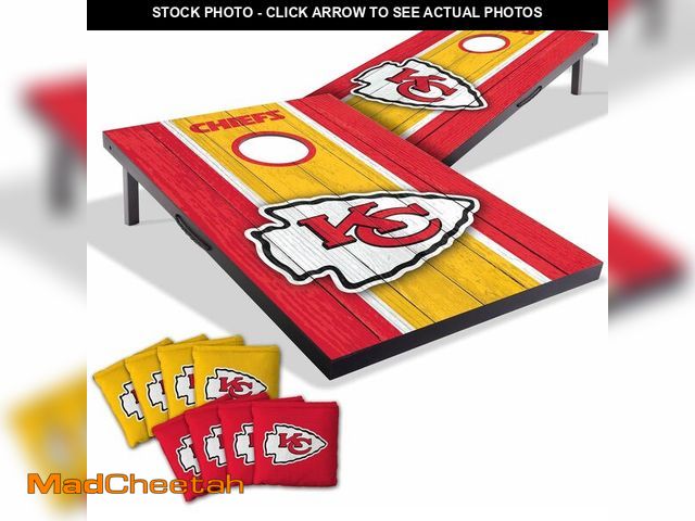 Lot 74-12760634 - YouTheFan NFL Kansas City Chiefs 2' x 3' Portable Cornhole Game with Logo Bags - UNUSED