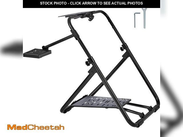 Lot 74-12691876 - *MISSING HARDWARE* VEVOR Foldable Racing Steering Wheel Stand, Height Adjustable Universal Base Heav...