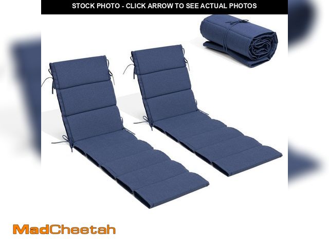 Lot 74-14292485 - Crestlive Products 72 in. x 21 in. Outdoor Chaise Lounge Cushions in Sky Blue  Replacement Patio Lou...